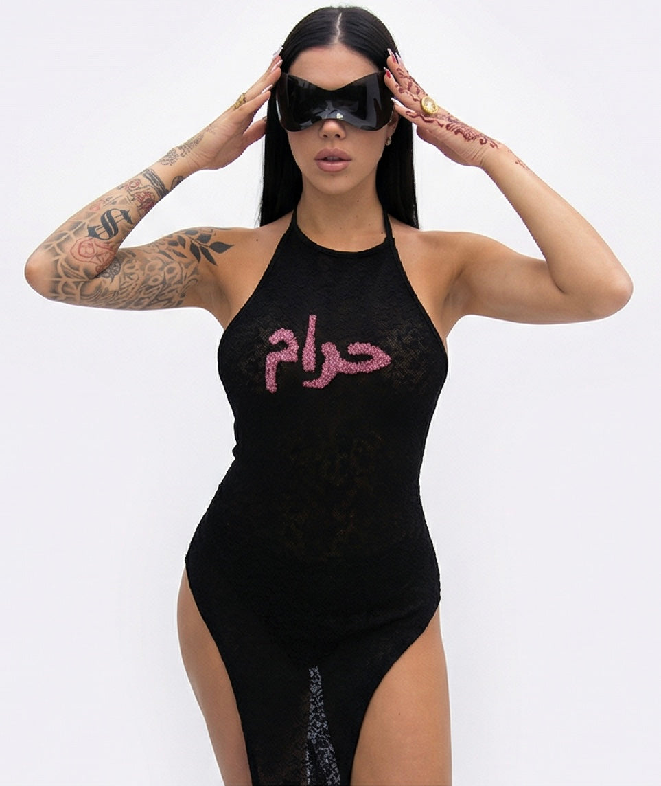 HARAM- Sahara Dress(black/red)